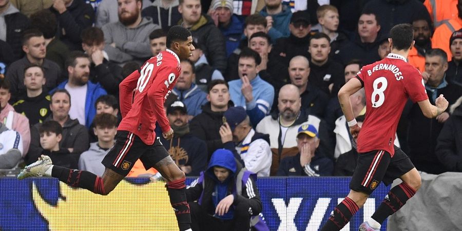 Hasil Liga Inggris - Marcus Rashford Tak Berhenti Cetak Gol, Man United Menangi Roses Derby Kontra Leeds United