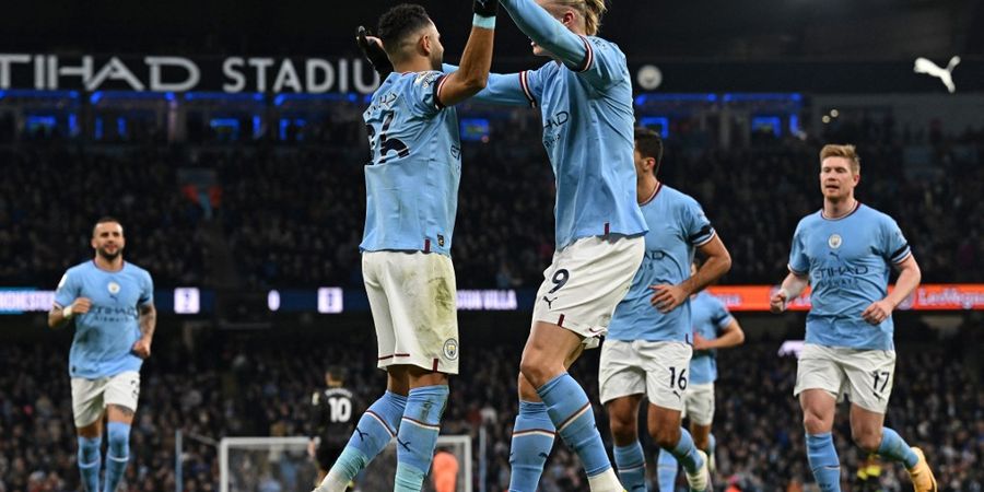 Hasil Liga Inggris - Haaland Bikin 1 Assist dan Cuma Main 1 Babak, Man City Bekuk Aston Villa 3-1