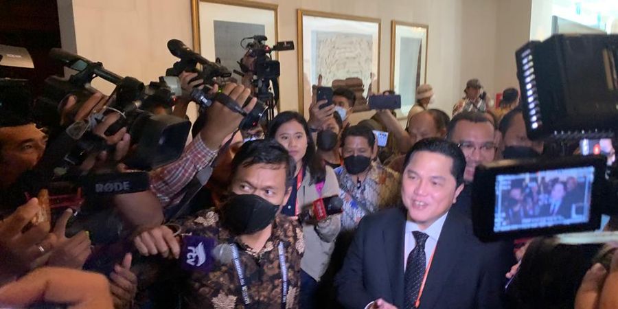 Tiba di Lokasi KLB PSSI, Erick Thohir Buru-buru Mau Ketemu Agum Gumelar