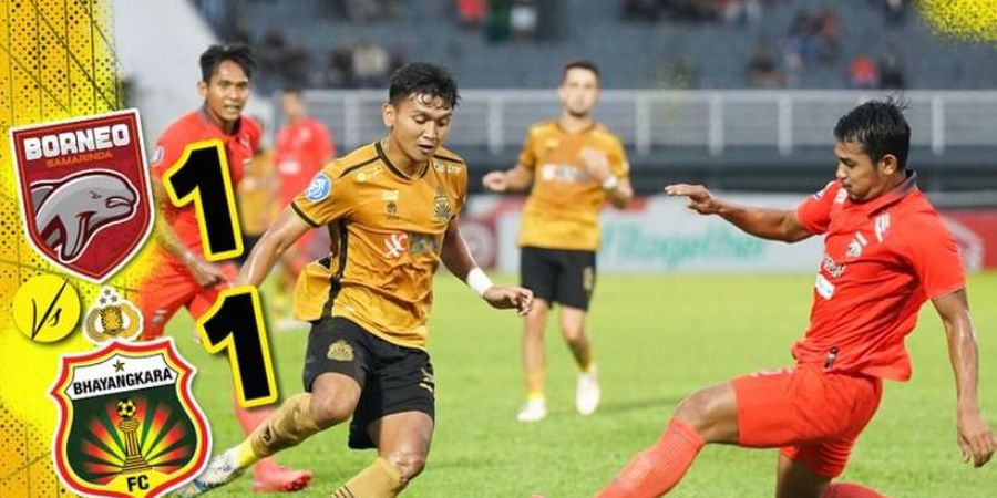 Hasil Liga 1 - Matias Mier Konflik dengan Rifad Marasabessy dan Berdarah, Bhayangkara FC Curi 3 Poin dari Borneo FC Samarinda