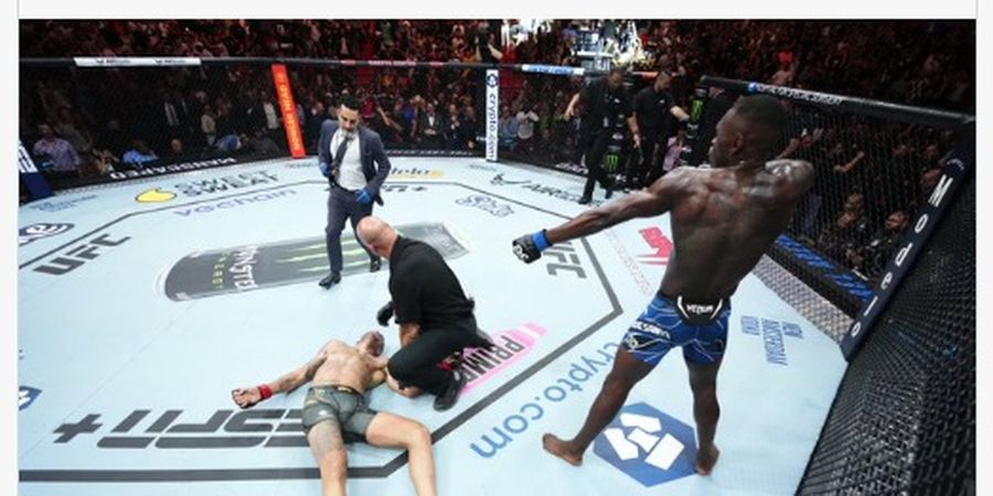 Hasil UFC 287 - Pukul KO Alex Pereira sampai Pingsan, Israel Adesanya Juara Lagi