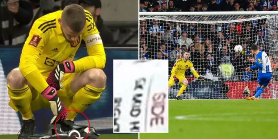 Terungkap Isi Contekan di Botol Minum De Gea saat Man United Adu Penalti Lawan Brighton di Semifinal Piala FA