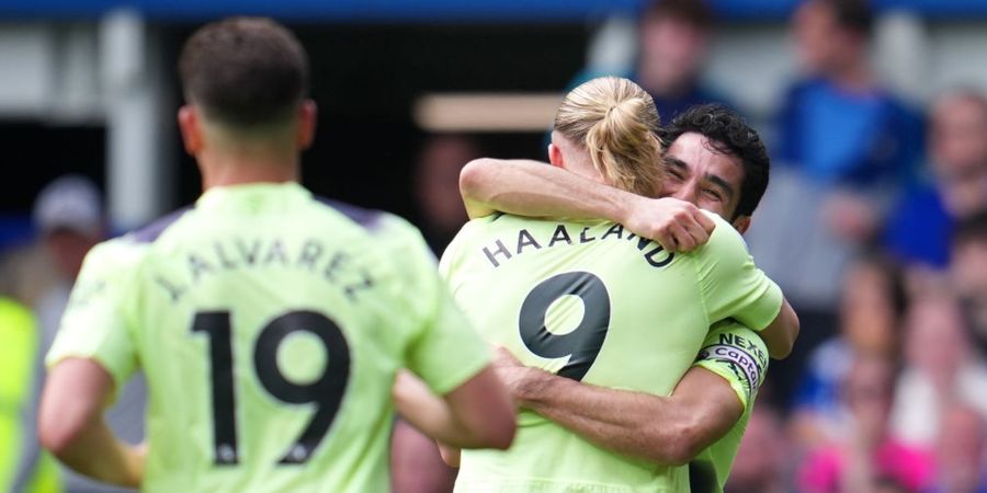 Hasil Liga Inggris - Erling Haaland Cetak Rekor Hebat, Man City Libas Everton