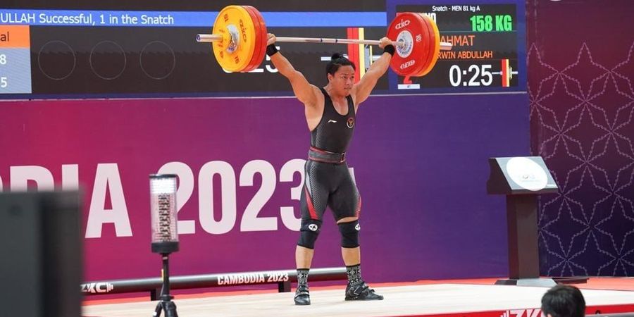 SEA Games 2023 - Lifter Indonesia Rahmat Erwin Raih Emas dan Pecahkan 3 Rekor