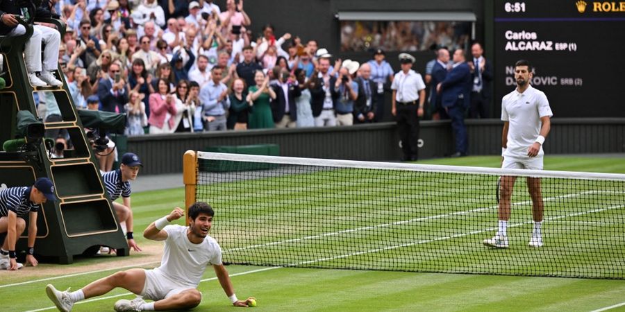 Final Wimbledon 2023 - Kini Suka Lapangan Rumput, Bocah Ajaib Alcaraz Bikin Djokovic Banting Raket dan Putus Hegemoni