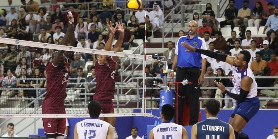 FIVB Challenger Cup 2023 - Tertikung Sampai Tiga Kali, Thailand Dramatis Ditumbangkan Qatar