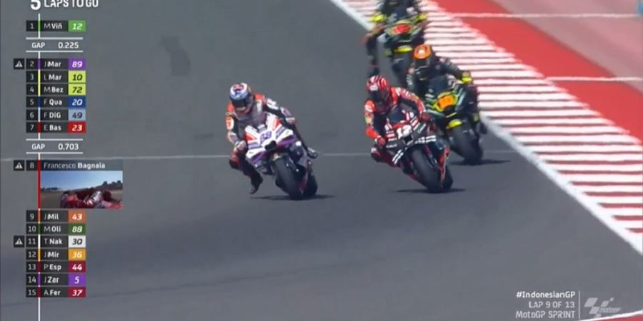 Hasil Sprint MotoGP Indonesia 2023 - Jorge Martin Resmi Kudeta Francesco Bagnaia, 2 Pembalap Andalan Valentino Rossi Pesta Podium  Saat Marc Marquez Sengsara