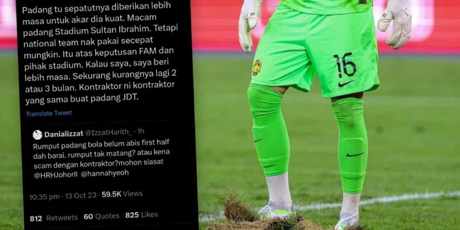 Rumput Langsung Rusak Sehari Diresmikan, Fans Malaysia: Untungnya Bukan Laga Piala Dunia, Bisa Ngakak Sedunia