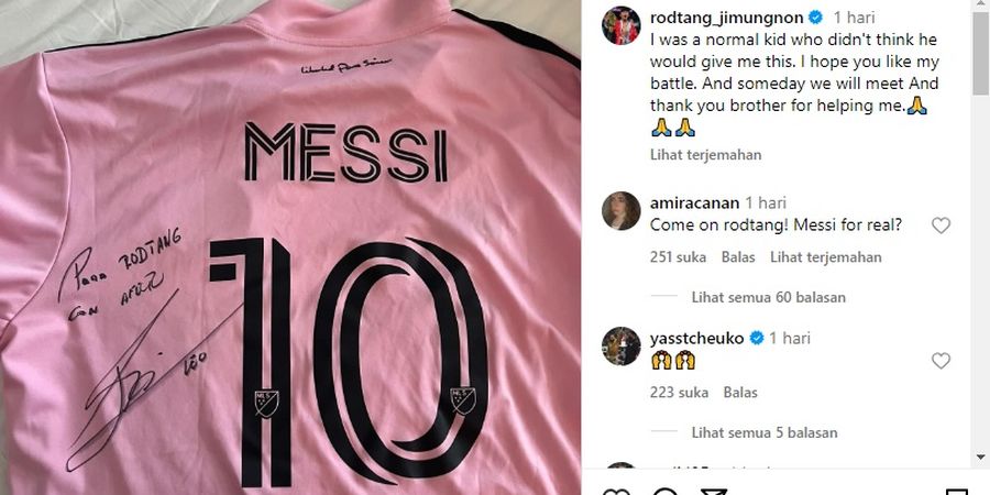 Penggemar Berat Muay Thai, Lionel Messi Beri Hadiah Jersey Spesial buat Rodtang Jitmuangnon