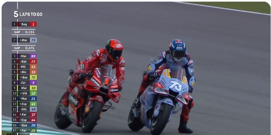 Hasil Sprint Race MotoGP Malaysia 2023 - Pesta Bagnaia Buyar Gara-gara Adik Marc Marquez