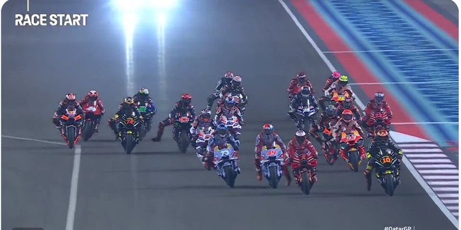 Hasil MotoGP Qatar 2023 - Francesco Bagnaia Start seperti Roket, Jorge Martin Malah Terpeleset