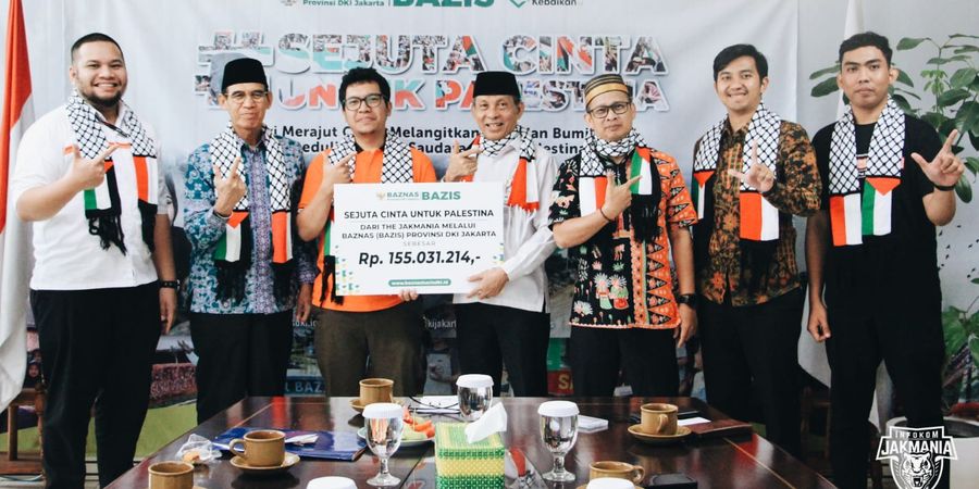 Keren! Suporter Persija The Jakmania Sumbang Rp 155 Juta untuk Palestina