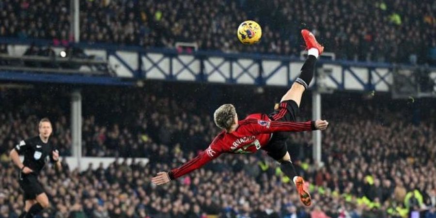 Hasil Liga Inggris - Junior Lionel Messi Cetak Gol Salto dan Tiru Selebrasi 'Siu' Cristiano Ronaldo, Man United Pesta di Kandang Everton