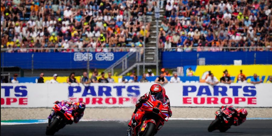 Hasil MotoGP Belanda 2024 - Francesco Bagnaia Hat-trick Juara, Marc Marquez Gagal Podium Usai Dipecundangi Para Tumbal