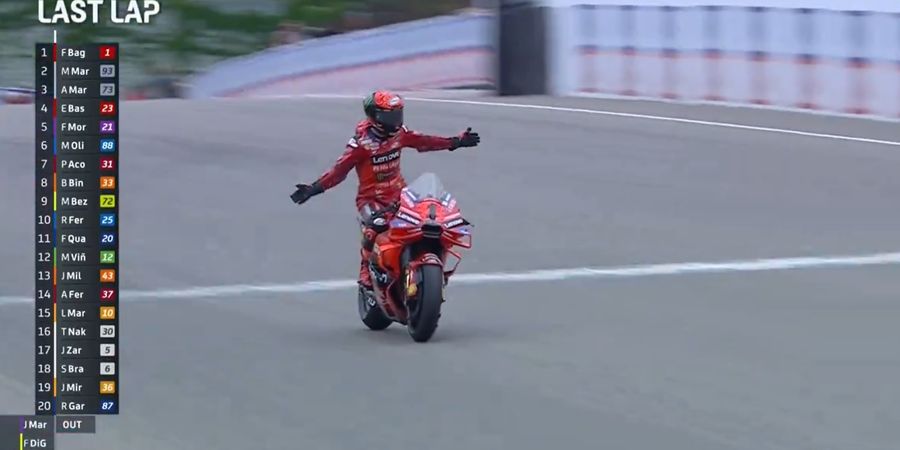 Update Klasemen MotoGP 2024 - Francesco Bagnaia Tendang Jorge Martin dari Puncak, Tuah Crash Nyesek Martinator