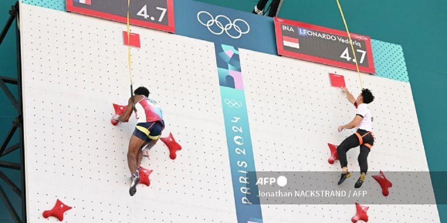 Hasil Panjat Tebing Olimpiade Paris 2024 - Rahmad Apes False Start di Kualifikasi, Veddriq Leonardo Tercepat dan Pecahkan Rekor Olimpiade