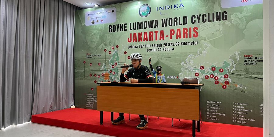 Dukung Kontingen Indonesia di Olimpiade, Royke Lumowa Gowes Sepeda Sampai Paris