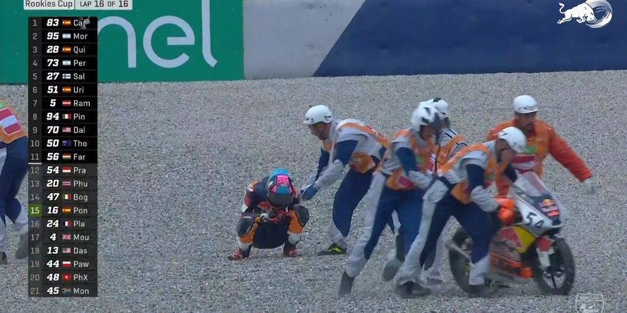 Hasil Red Bull Rookies Cup 2024 - Veda Tersenggol di Lap Terakhir, Indonesia Raya Batal Berkumandang di Hajatan MotoGP Austria