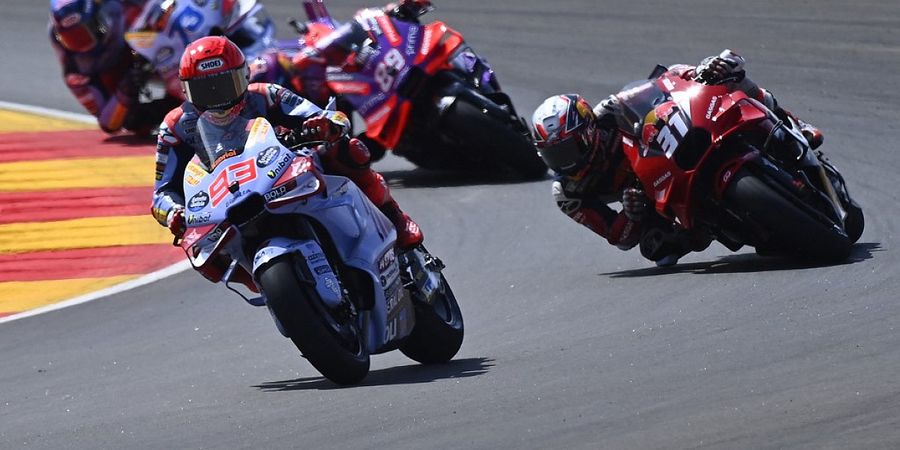 Hasil MotoGP Aragon 2024 - Marquez Menang Lagi Setelah 3 Tahun, Bagnaia Tertindih Motor Adik si Alien