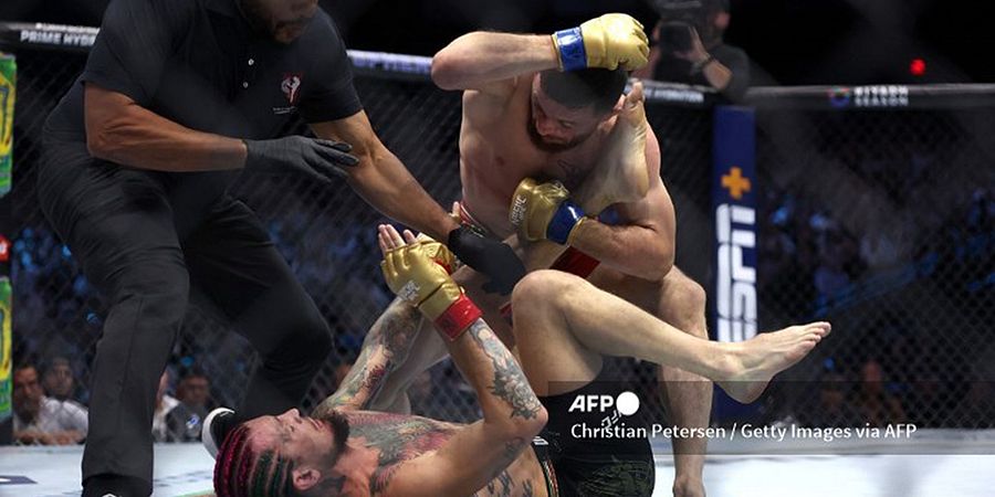 Hasil UFC 306 - Sean O'Malley Dikunci di Kanvas dan Dipukuli, Merab Dvalishvili Juara Baru