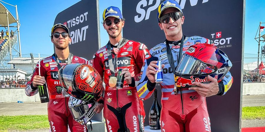 Hasil Sprint MotoGP Indonesia 2024 - Pecco Bagnaia Menang, Bezzecchi Apes, tapi Jorge Martin Lebih Malang