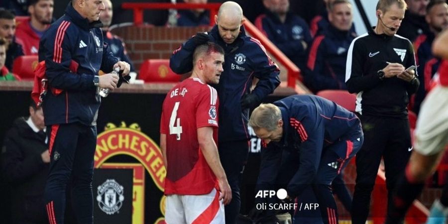 Man United Kebobolan, De Ligt Ngamuk dan Tendang Bola sambil Kepala Bocor