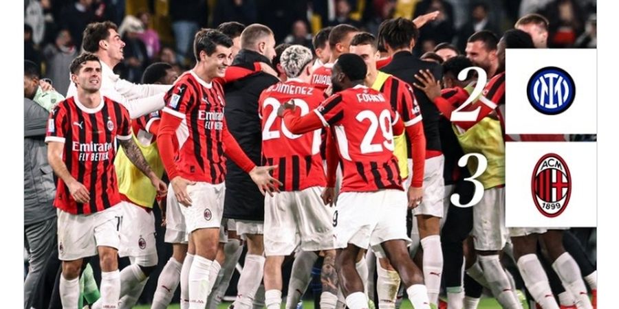 Hasil Final Piala Super Italia - Comeback Dramatis, AC Milan Raih Gelar Perdana Bersama Conceicao