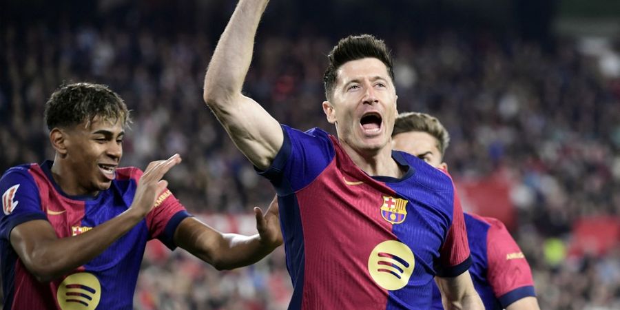 Hasil Liga Spanyol - Lewandowski Setara Messi, Barcelona Hajar Sevilla dengan 10 Pemain