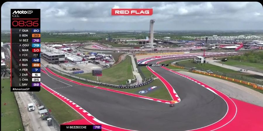 Hasil Kualifikasi MotoGP Amerika 2025 - Diwarnai Kibaran Bendera Merah, Marc Marquez Menggila