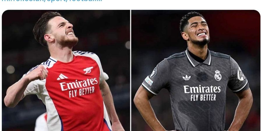 Liga Champions - Jude Bellingham Geleng Kepala Lihat Gol Declan Rice: Di Timnas Inggris Tidak Begini