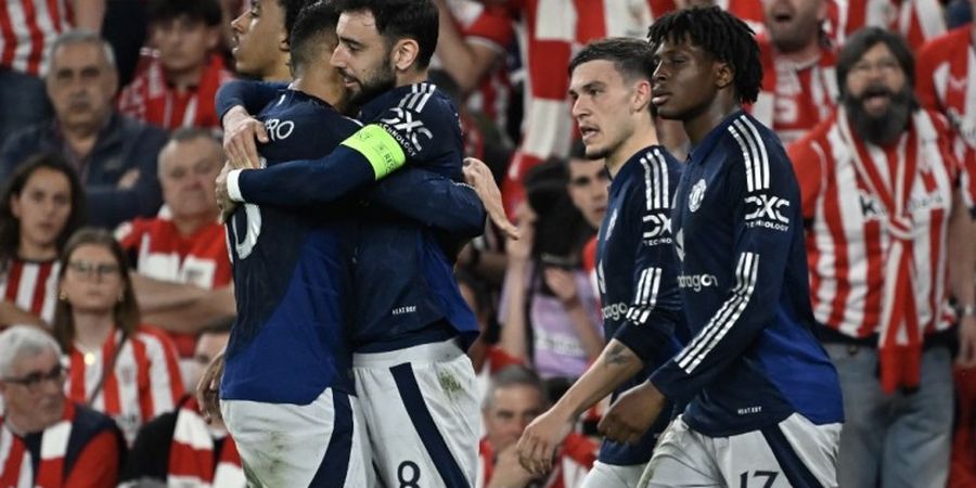 Hasil Liga Europa - Bruno Fernandes Pasang Mode Serius, Man United Pesta Gol di Kandang Bilbao dan Dekati Final