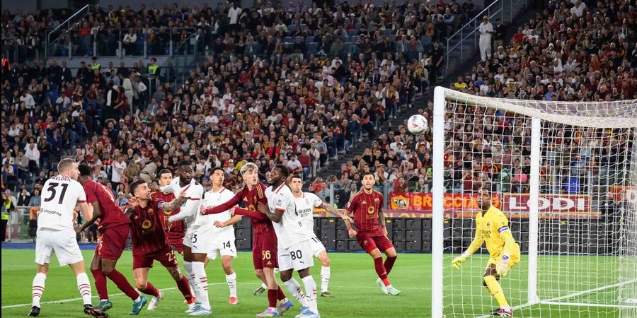 Hasil Liga Italia - Sikut Gimenez Berujung Petaka, 10 Pemain AC Milan Keok di Tangan AS Roma
