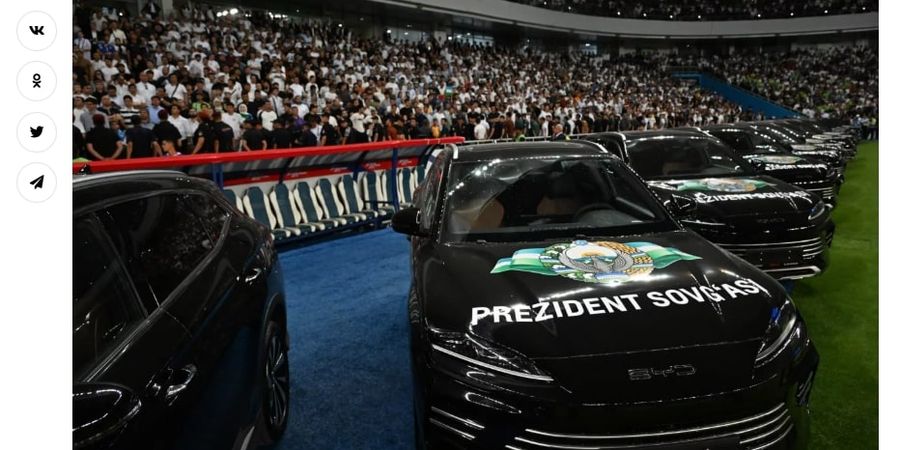 Lolos ke Piala Dunia 2026, Timnas Uzbekistan Dapat Hadiah 30 Unit Mobil Listrik dari Presiden, Totalnya Rp28 Miliar