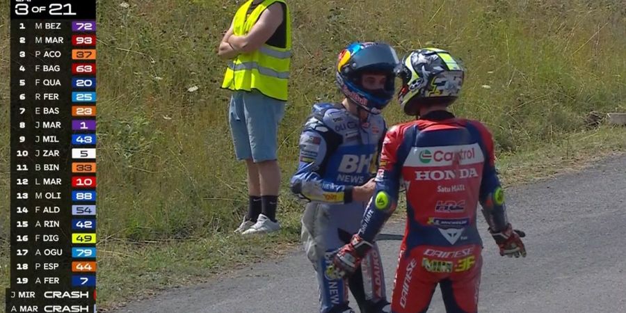 Joan Mir Kesal Dihalangi Alex Marquez hingga Terjatuh di MotoGP Ceko 2025