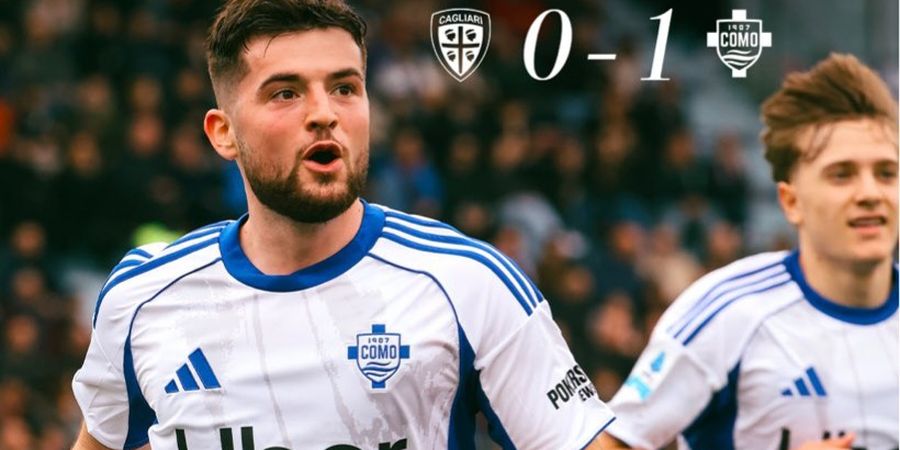 Hasil Liga Italia - Como Diselamatkan Gol Roket, Klub Milik Orang Indonesia Tersenyum di Kandang Cagliari