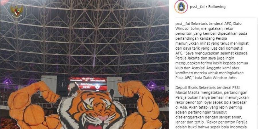 Janggal! Diserang karena Posting Koreo The Jakmania, Kolom Komentar Instagram PSSI Dimatikan