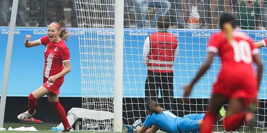 Janine Beckie Cetak Gol Tercepat dalam Sejarah Sepak Bola Olimpiade Wanita