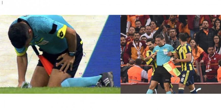 Asisten Wasit Ini Dilempari Botol, Bendera, hingga Korek Api, Reaksi Pemain Ini Mengejutkan