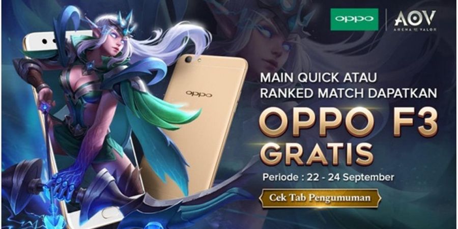 Main Garena Arena of Valor Dapat OPPO F3