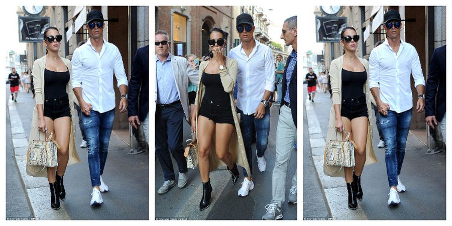 Cristiano Ronaldo dan Georgina Rodriguez Jadi Pusat Perhatian Saat Berbelanja di Milan