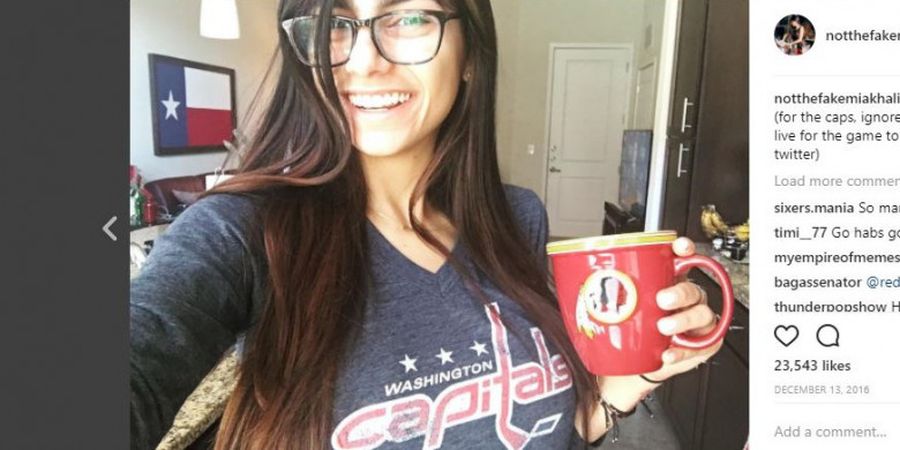 Mia Khalifa Mendapatkan Ini karena Fan Berat Washington Capitals, Hati-hati Hadiahnya Bikin Salah Fokus