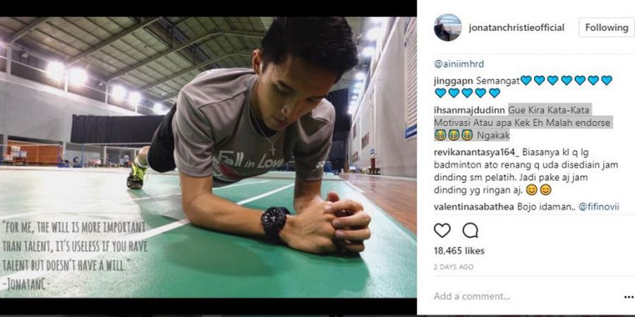 Jonatan Christie Unggah Foto Endorse, Netizen Salah Fokus