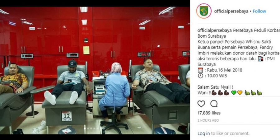 Pemain dan Panpel Persebaya Lakukan Donor Darah untuk Korban Bom Surabaya