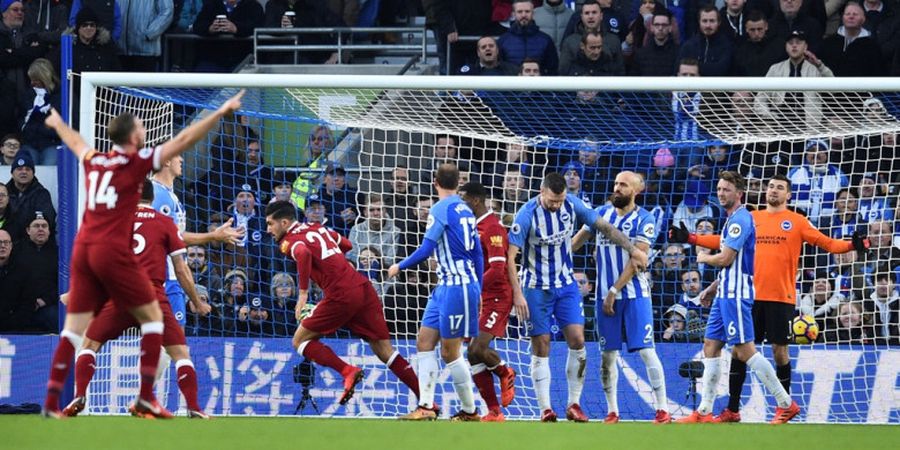 Live Streaming Brighton Vs Liverpool - Dua Gol dalam 79 Detik Meriahkan Babak Pertama