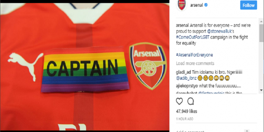 Arsenal Nyatakan Dukungan untuk Kaum LGBT, Netizen Heboh!