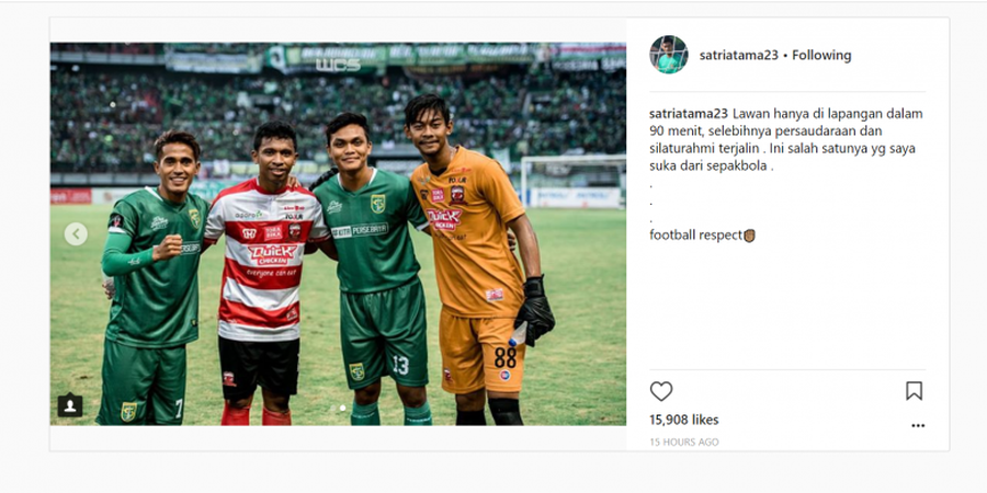 Berstatus Sebagai Kiper Madura United, Satria Tama Justru Ikut Dukung Persebaya