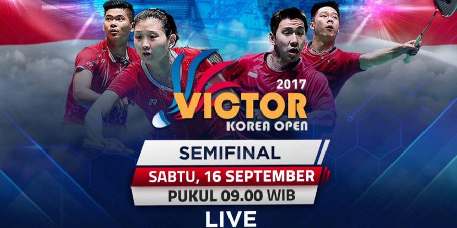 Jadwal Siaran Langsung Bulu Tangkis  Semifinal Korea Open 2017 di Kompas TV, Sabtu, 16 September 2017