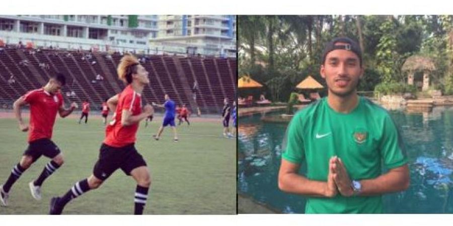 Galeri Foto -  Pemain Timnas Indonesia Ezra Walian dan Pemain Kamboja  Lebih Keren Mana?