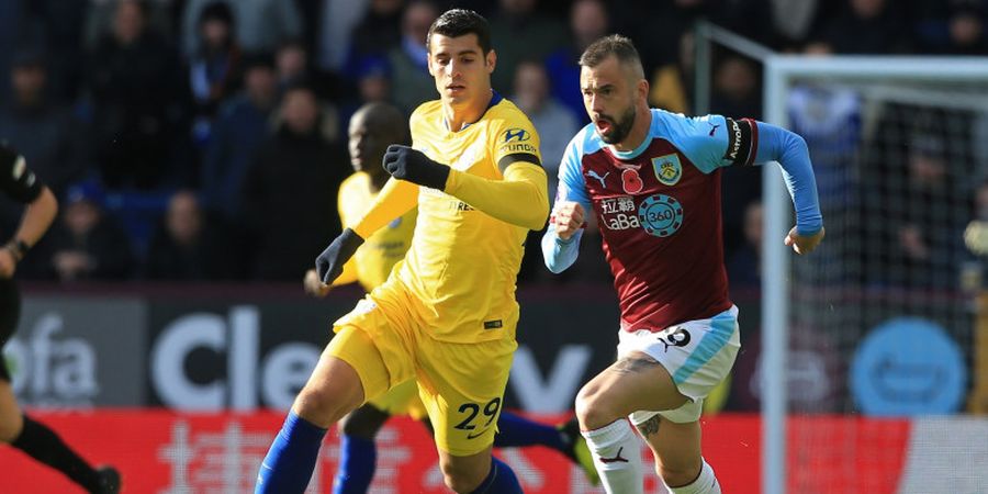 Terlibat Keributan, Alvaro Morata Bawa Chelsea Unggul Atas Burnley pada Babak Pertama