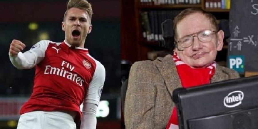 Stephen Hawking Wafat, Gol Kutukan Aaron Ramsey Disebut Netizen Bekerja Lagi